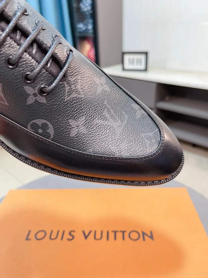 Men's shoes 💰540🌹🌹 [LV] Louis Vuitton's popular casual leather shoes 🎖Fashionable and elegant 🎖🎖Material: Original imported cowhide open edge beads, washed cowhide leather lining, original molded rubber outsole, high-end and classy, ​​elegant quality, instantly transforming into a handsome man ❤❤Standard\nNumber of sizes: 39-44, 38 45 46 customized